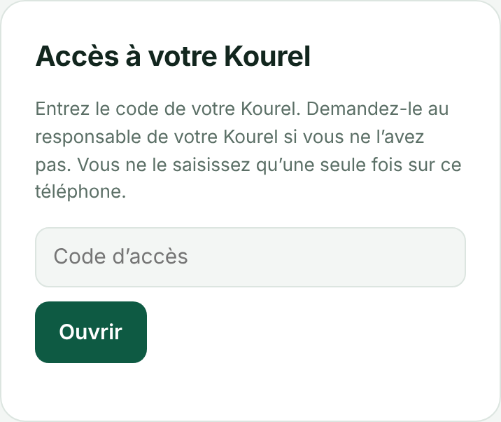 Écran du code
