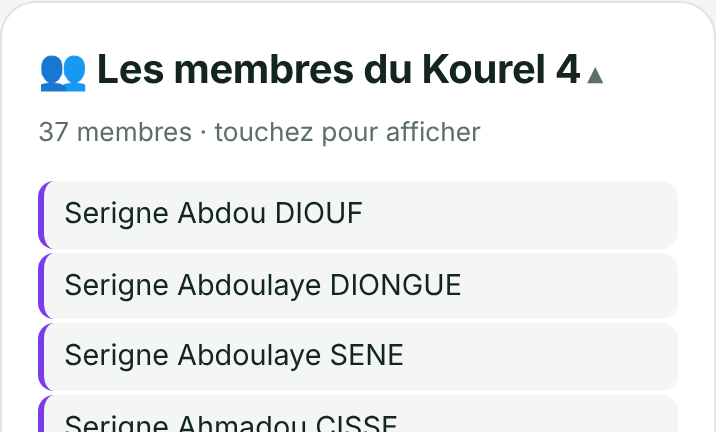 Liste des membres